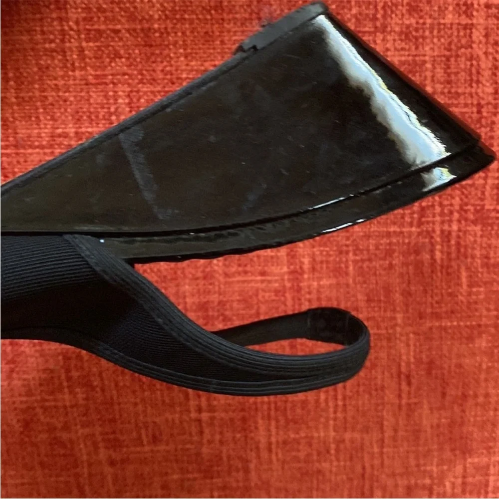 Couture Donald J Pilner Black Slingback Wedge Peeptoe Shoes